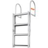 VEVOR Dock Ladder, Retractable 5 Steps, 350 lbs Load Capacity, Aluminum Alloy Pontoon Boat Ladder with 66.9''-78.9'' Adjustable Height, 4'' Wide Step