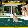 VEVOR Inground Pool Safety Cover, 18 x 34 ft Rectangular Winter Pool Cover with Left Step, Triple Stitched, High Strength Mesh PP Material, Good Rain