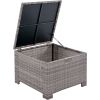 TOPMAX 6-Piece Outdoor Sofa Set, PE Wicker Rattan Sofa with 2 Corner Chairs, 2 Single Chairs, 1 Ottoman and 1 Storage Table, All-weather Conversationa