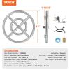 VEVOR 12 inch Round Drop-in Fire Pit Pan, Stainless Steel Fire Pit Burner Kit, Natural & Propane Gas Fire Pan with 92,000 BTU for Indoor or Outdoor Us