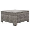TOPMAX 6-Piece Outdoor Sofa Set, PE Wicker Rattan Sofa with 2 Corner Chairs, 2 Single Chairs, 1 Ottoman and 1 Storage Table, All-weather Conversationa