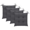 Dining Chairs 4 pcs with Anthracite Cushions Solid Teak Wood