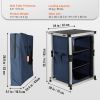 VEVOR Camping Kitchen Table, Pop-up Aluminum Portable Folding Cook Station w/ 3-Tier Storage Organizer, Side Pocket & Carrying Bag, Quick Installation