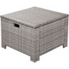 TOPMAX 6-Piece Outdoor Sofa Set, PE Wicker Rattan Sofa with 2 Corner Chairs, 2 Single Chairs, 1 Ottoman and 1 Storage Table, All-weather Conversationa