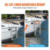VEVOR Dock Ladder, Retractable 5 Steps, 350 lbs Load Capacity, Aluminum Alloy Pontoon Boat Ladder with 66.9''-78.9'' Adjustable Height, 4'' Wide Step