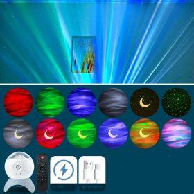 Northern Lights Starry Sky Projection Lamp Bedroom Romantic Atmosphere Starry Dream (Option: White-Voice payment-USB)