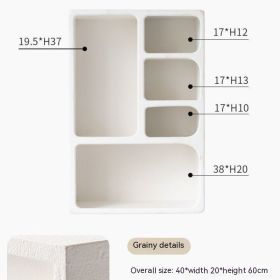 French Cream Style Closet Wall Shelf Storage Decoration (Option: White Square Closet)