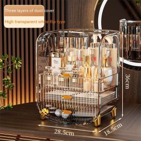 Household Dustproof Desktop Dressing Table Storage Rack (Option: Luxury Flip Transparent)