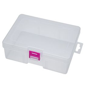 Transparent Plastic Hardware Storage Finishing Box (Color: Pink)