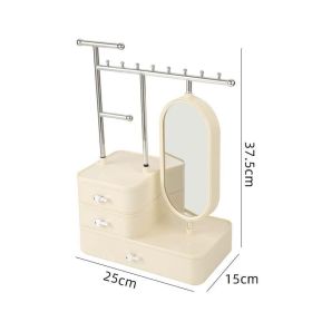 Cosmetics Storage Box High-grade Exquisite Mirror Multi-functional Desktop Ladies (Option: Milky Yellow)