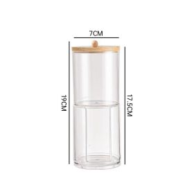 Cotton Swab Storage Box Acrylic Portable Round Container (Option: Combination Ball Cover)