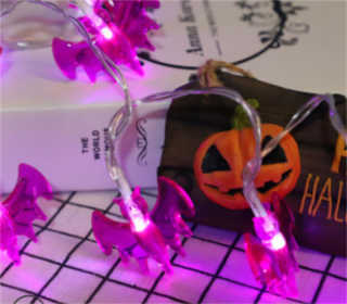 Halloween Battery Remote Control USB LED String Lights (Option: Purple bat-6meters 40lights warm white)