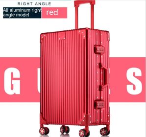 Aluminum Magnesium Alloy Trolley Case (Option: Retro Style Red-20 Inch)