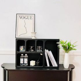 French Cream Style Closet Wall Shelf Storage Decoration (Option: Black Square Closet)