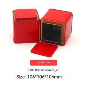 Tea Cans Iron Cans Simple New Packaging Cans (Color: Red)