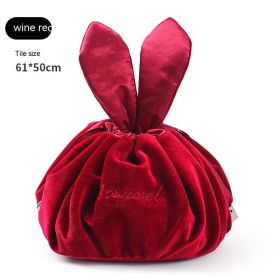 Internet Celebrity Large Capacity Cute Makeup Supplies Storage Bag (Color: Wine Red)
