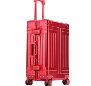 Aluminum Magnesium Alloy Trolley Case (Option: Red-22 Inch)