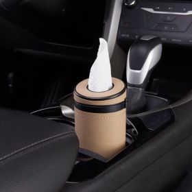 Fashion Personality Tissue Box For Car (Color: Beige)