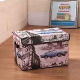 Cartoon Car Storage Box Foldable Children Toy Storage Box (Option: Big Clock-38X25X25cm)