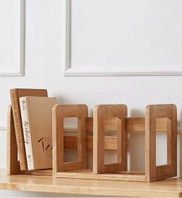 Solid Wood Stretchable Storage Book Stand (Option: Champagne 600 Style)