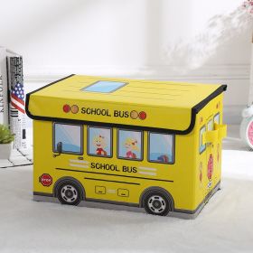 Cartoon Car Storage Box Foldable Children Toy Storage Box (Option: Yellow-38X25X25cm)