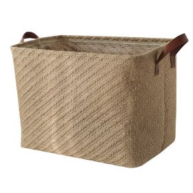 Storage Basket Jute Fabric Foldable Storage Box (Option: Coarse Pattern Jute)