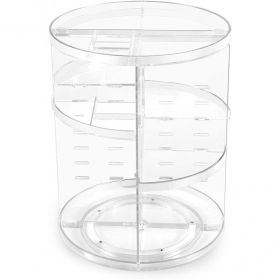 Rotating Cosmetics Storage Rack Table Red Skin Care Products Large Capacity (Option: Flat Top-Transparent)