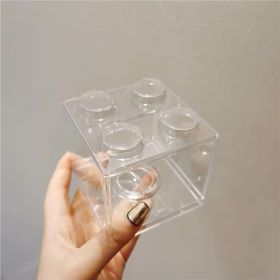 Household Fashion Sundries Building Blocks Can (Option: Transparent-9x9x8.8cm)