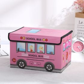 Cartoon Car Storage Box Foldable Children Toy Storage Box (Option: Pink-38X25X25cm)